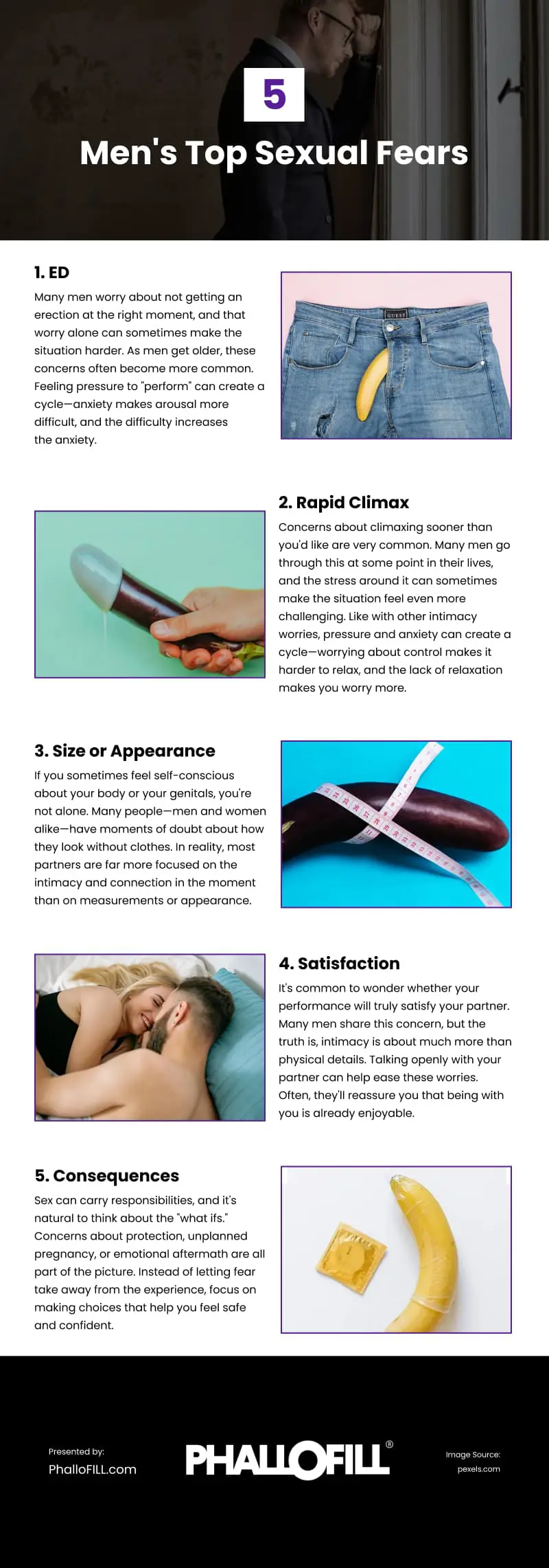 5 Mens Top Sexual Fears Infographic