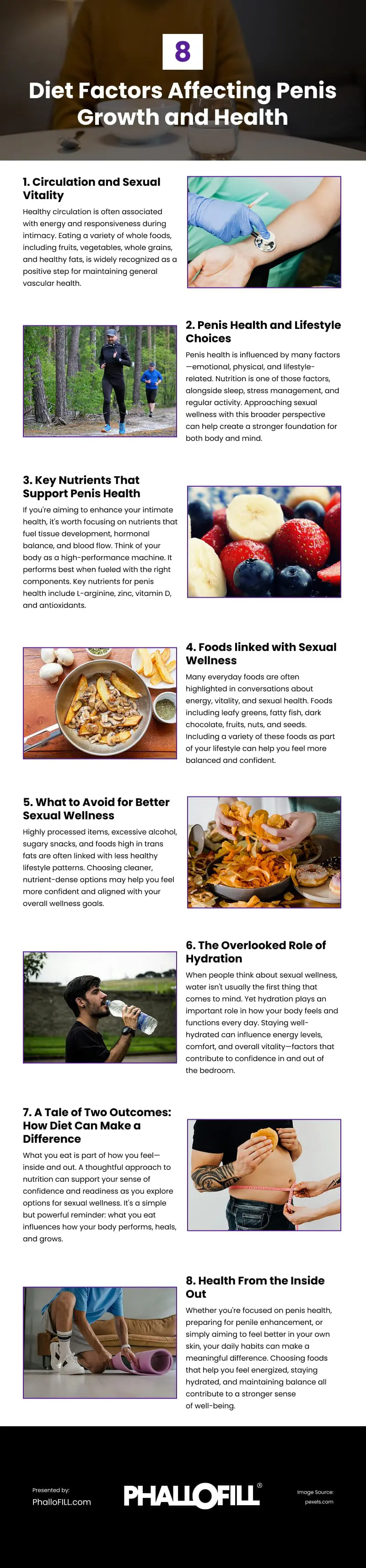 8 Diet Factors Affecting Penis Growth and Health Infographic