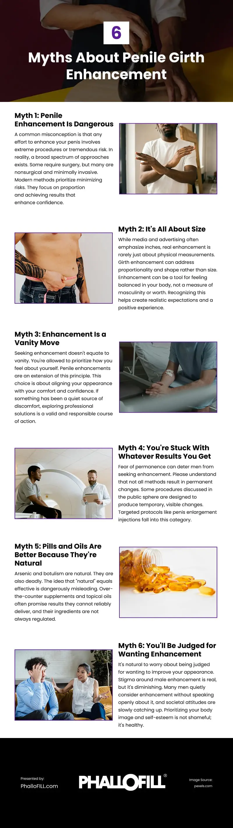 6 Myths About Penile Girth Enhancement Infographic