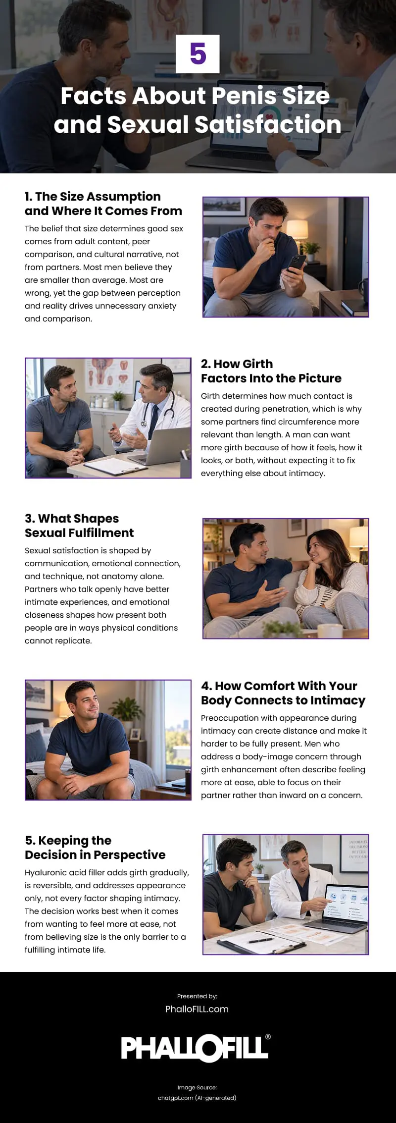5 Facts About Penis Size and Sexual Satisfaction Infographic