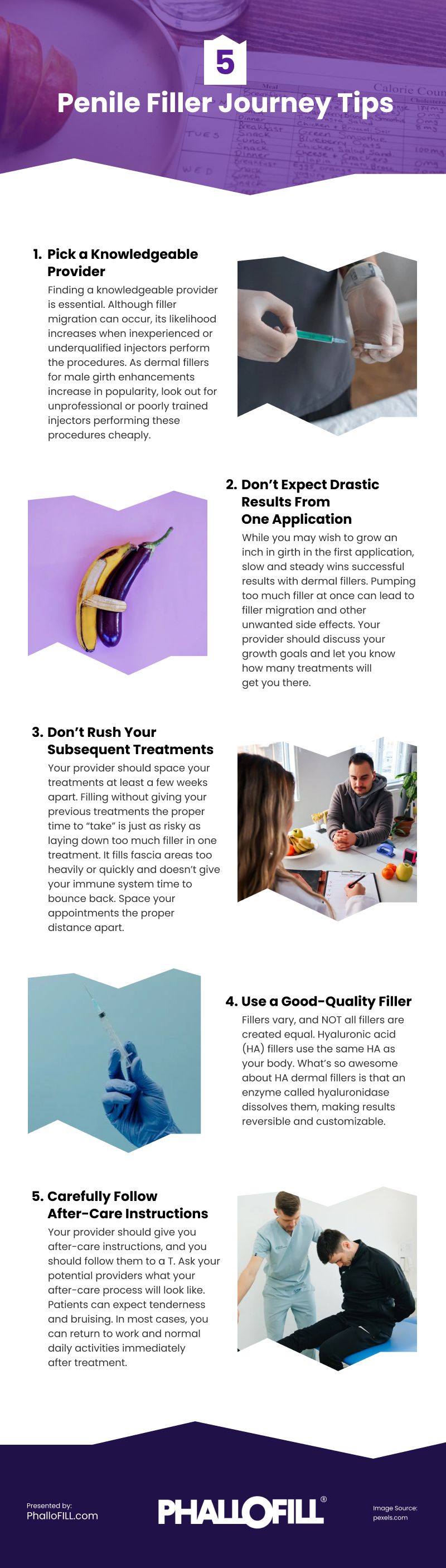 5 Penile Filler Journey Tips Infographic