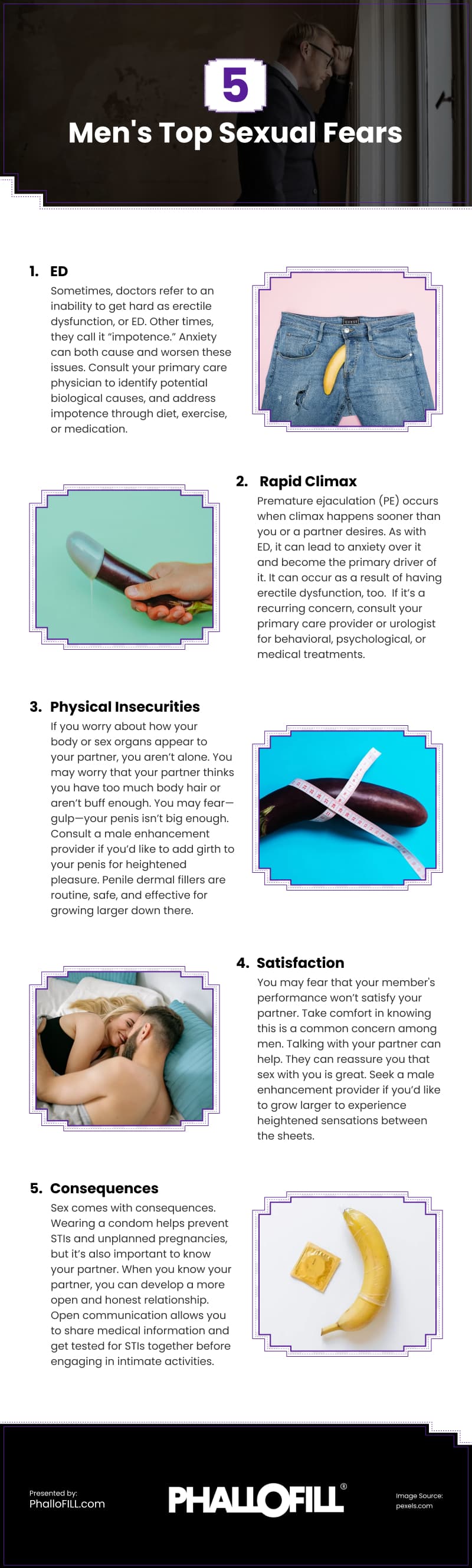 5 Men's Top Sexual Fears Infographic